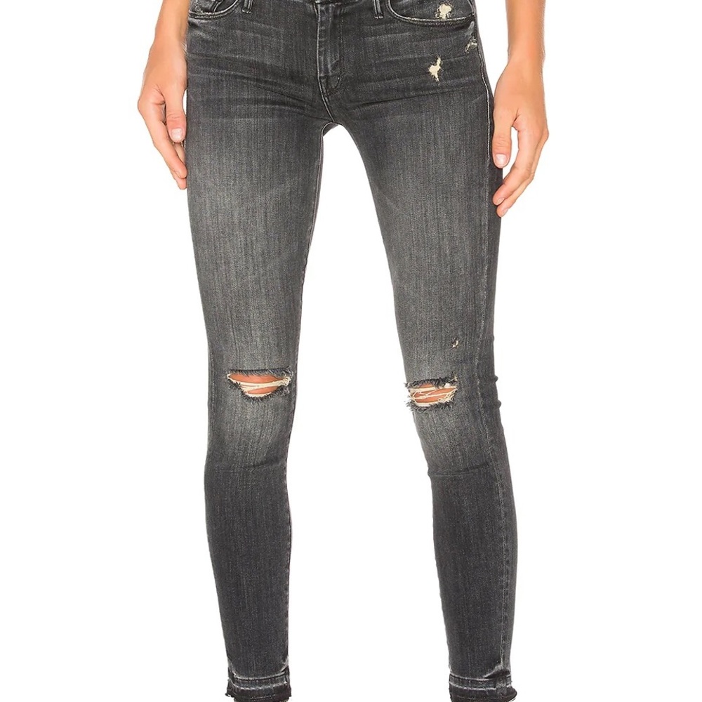MOTHER denim - style: undone hem looker ankle, color: stealing shadows